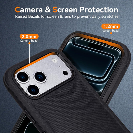 For Apple iPhone 17 17 Air Pro Max Heavy Duty Shockproof Holster Case Cover with Belt Clip