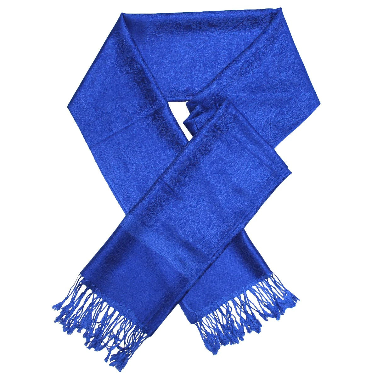 Women's Soft Silky 2 Tones Paisley Jacquard Pashmina Shawl Wrap Scarf