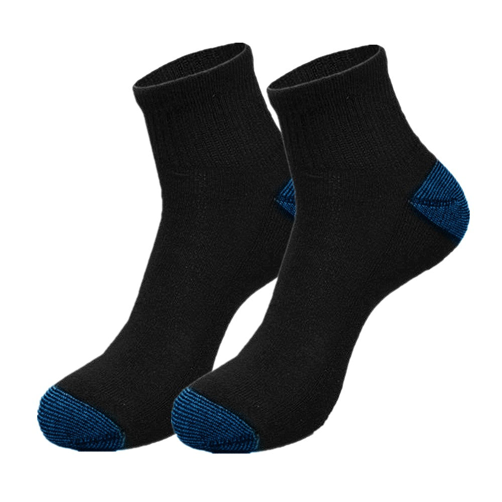 Men's Athletic Premium Cotton Cushioned 2-Tone Ankle Crew Socks Size 9-13