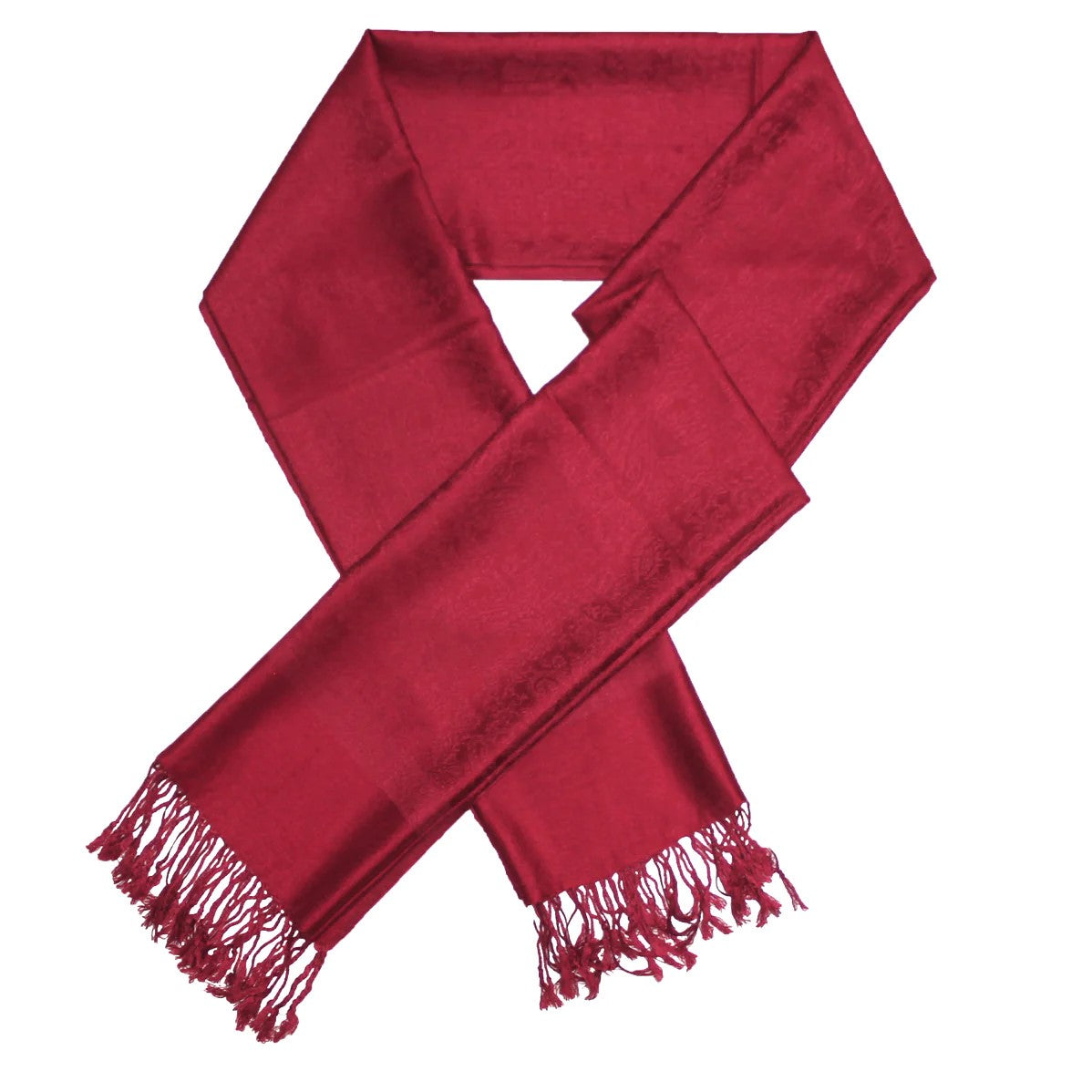 Women's Soft Silky 2 Tones Paisley Jacquard Pashmina Shawl Wrap Scarf