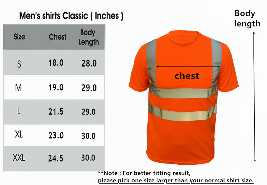 Men's High Visibility Safety Work T Shirts Short Sleeve Reflective Tape Class 2 2 Pieces