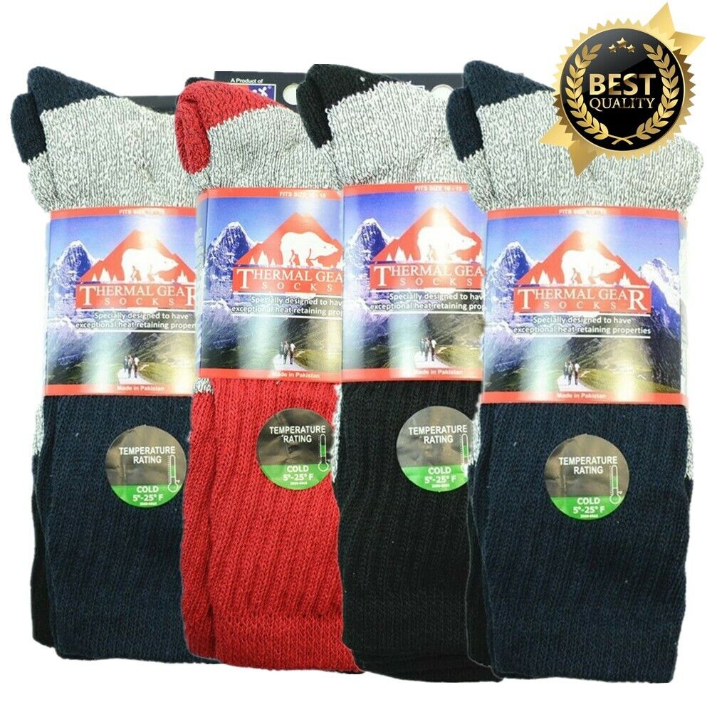 Men's Winter Thermal Heated Thick Heavy Duty Boots Warm Crew Socks 10-15