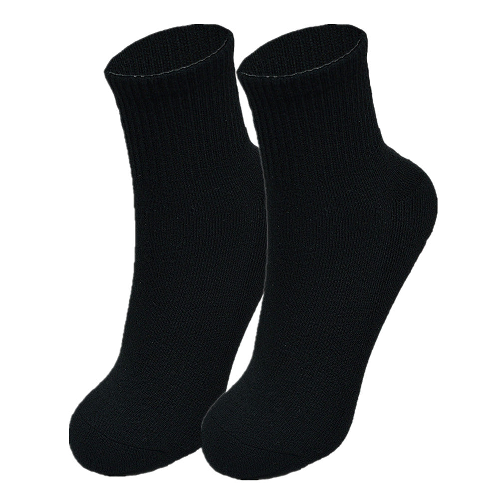 Women's High Quality Cotton Cushioned Black Ankle Crew Socks Size 9-11