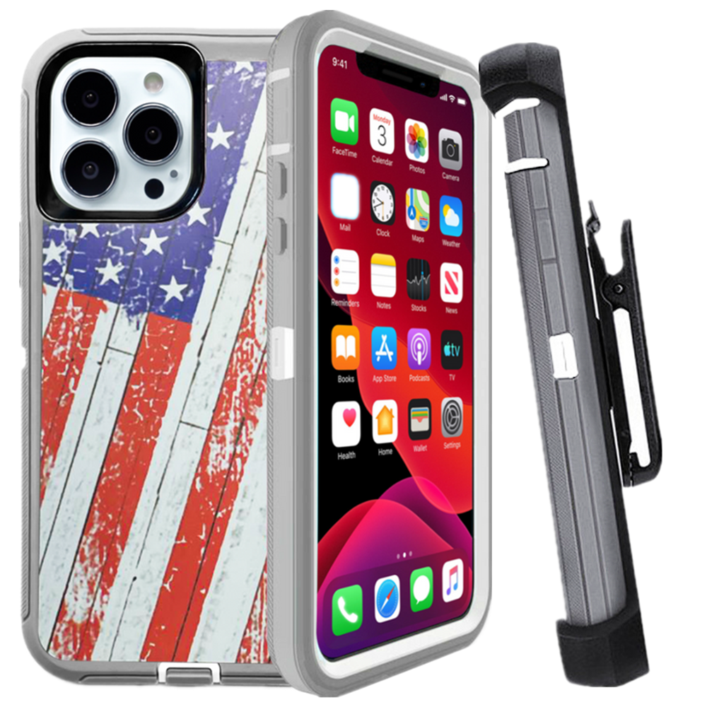 For Apple iPhone 15 Pro Max Plus Heavy Duty Shockproof Holster Case Cover with Belt Clip