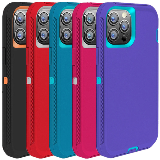 For Apple iPhone 12 12 Pro Max Heavy Duty Shockproof Holster Case Cover with Belt Clip
