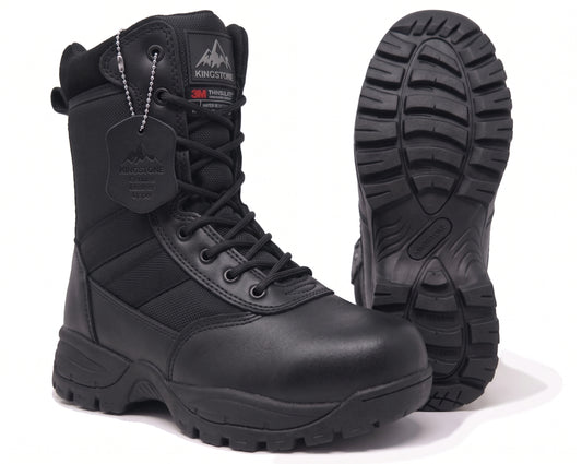 Kingstone 3M Thinsulate Tactical Work Shoes Military Combat Boots Waterproof Leather Oil-Resistant Sole
