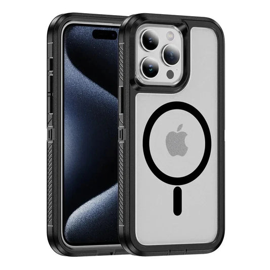 For Apple iPhone 16 16e 15 Plus 15 14 13 Pro Max Shockproof Magnetic Case Dual-Layer Compatible With MagSafe Cover