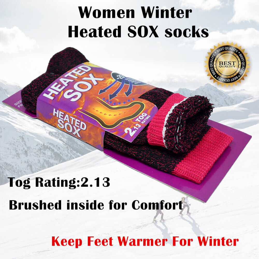 Women's Winter Heavy Duty Thermal Warm Heated Sox Boots Crew Socks 9-11
