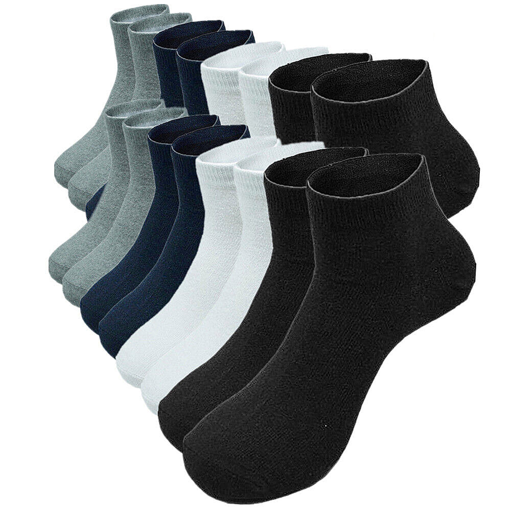 Men's Casual Cotton Solid Classic Sports Socks Ankle Low Cut Size 9-13