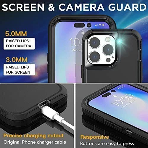For Apple iPhone 13 13 Pro Max Shockproof Holster Case Heavy Duty Cover with Belt Clip
