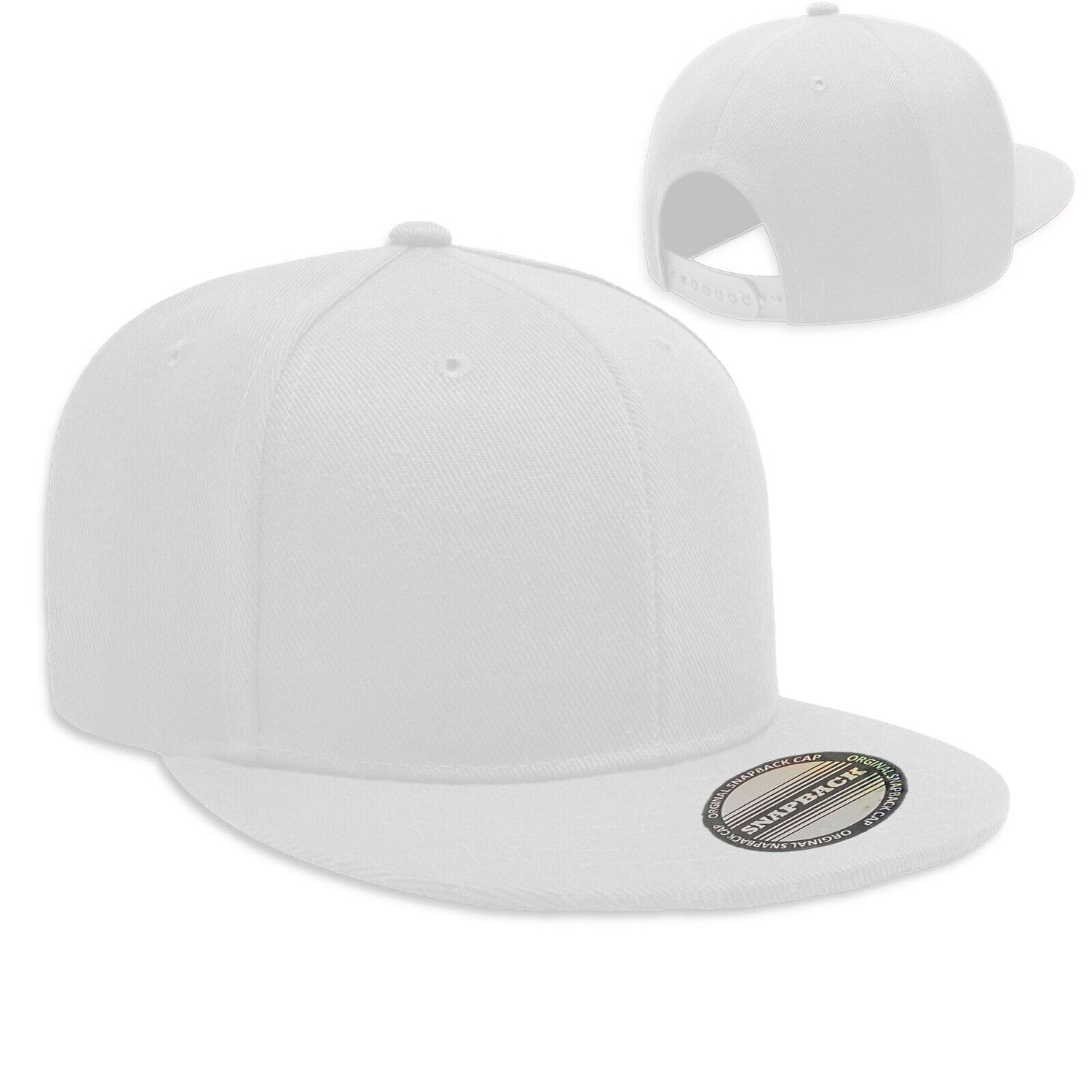 Unisex Snapback Hat Classic Hip Hop Style Solid Flat Brim Baseball Cap