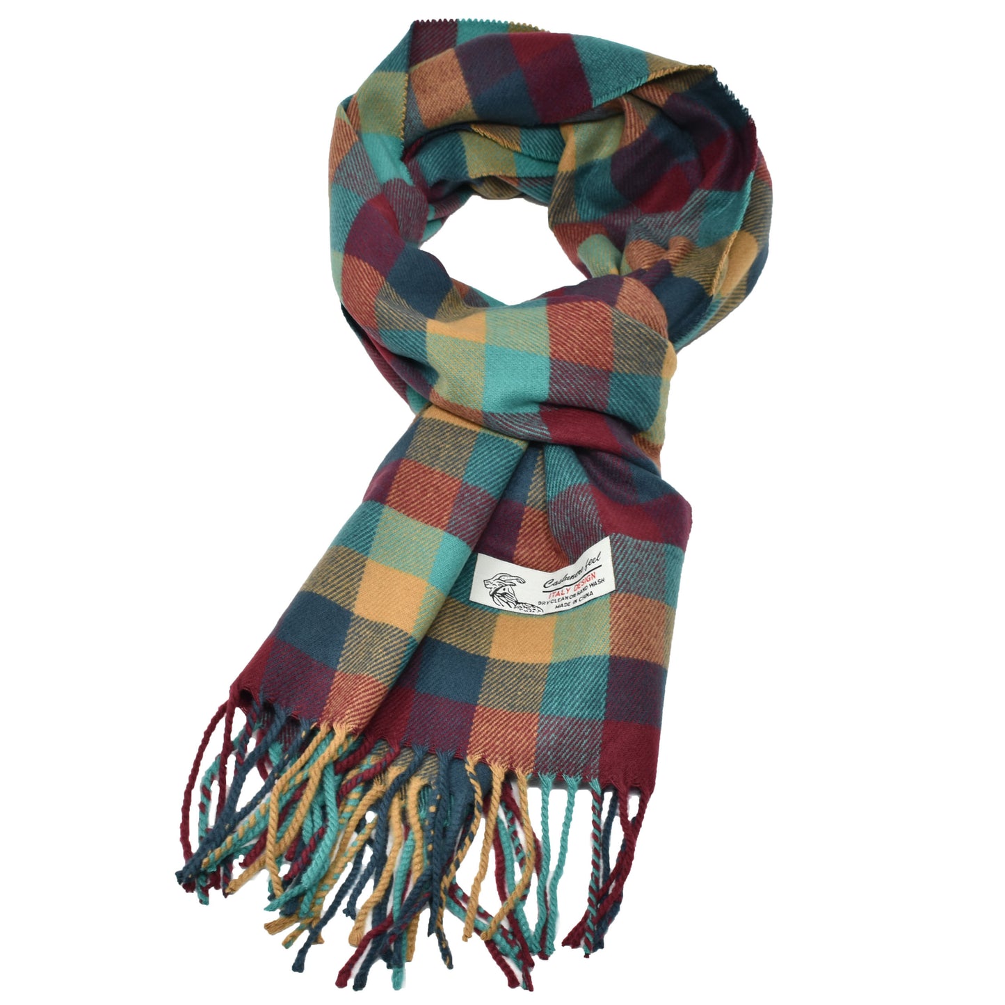 Unisex Winter Striped Checked Plaid Scarves Cashmere Feel Soft Luxurious Scarf