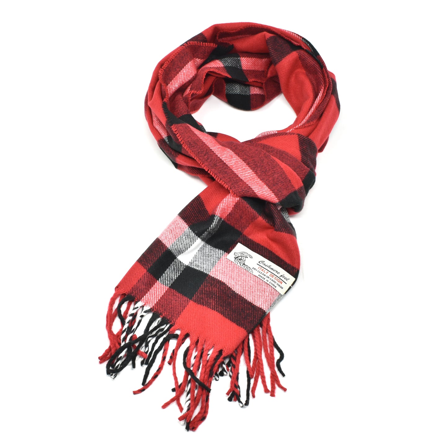 Unisex Winter Striped Checked Plaid Scarves Cashmere Feel Soft Luxurious Scarf