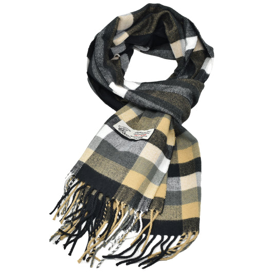 Unisex Winter Striped Checked Plaid Scarves Cashmere Feel Soft Luxurious Scarf