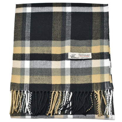 Unisex Winter Striped Checked Plaid Scarves Cashmere Feel Soft Luxurious Scarf