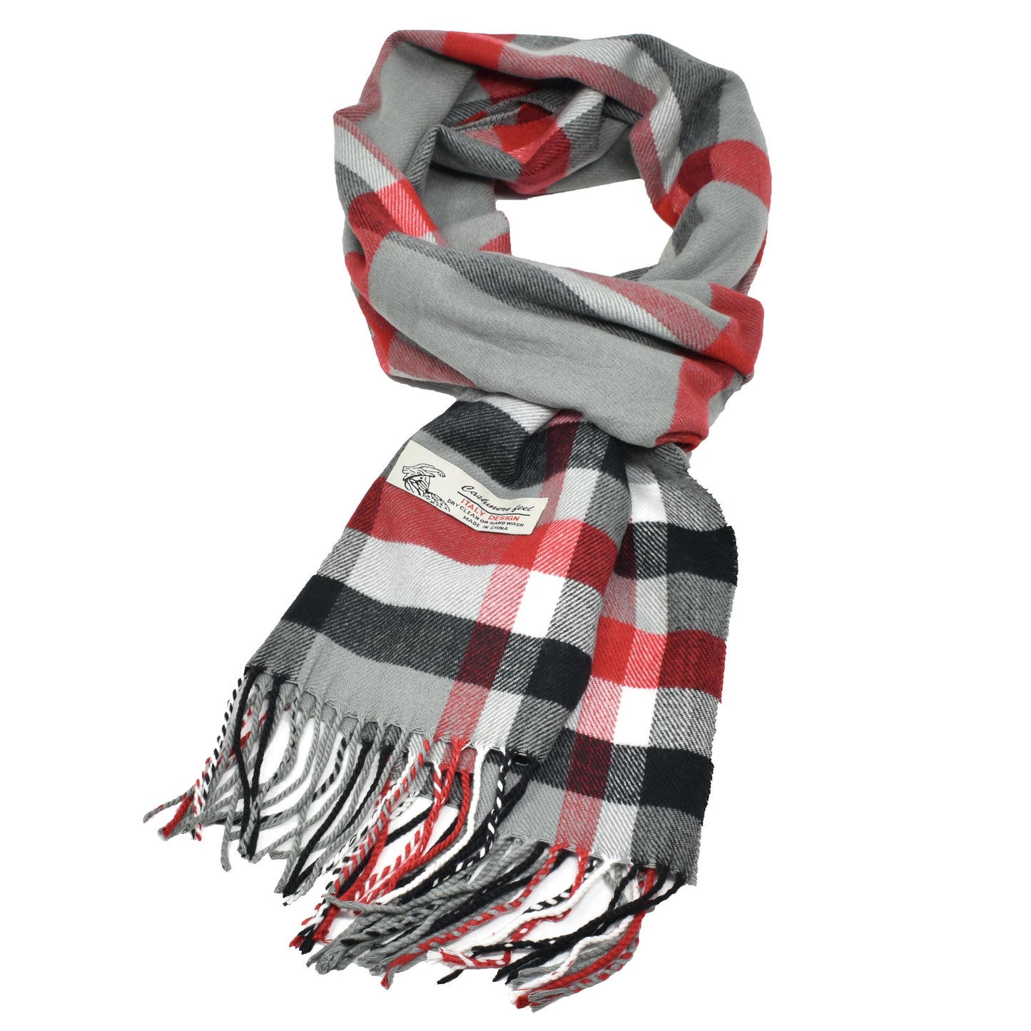 Unisex Winter Striped Checked Plaid Scarves Cashmere Feel Soft Luxurious Scarf