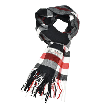 Unisex Winter Striped Checked Plaid Scarves Cashmere Feel Soft Luxurious Scarf