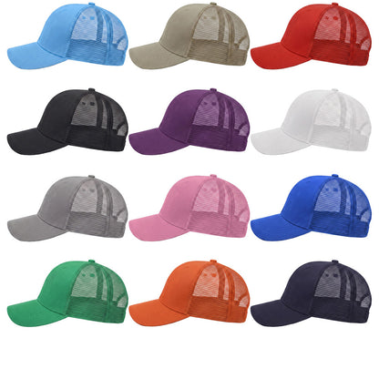 12-Pack Lot Unisex Mesh Back Baseball Cap Sun Visor Breathable Plain Blank Trucker Hats Adjustable Caps