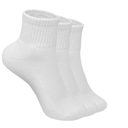 Women's 12 Pairs Cotton Solid Athletic Ankle Quarter Socks with Cushioning Size 9-11