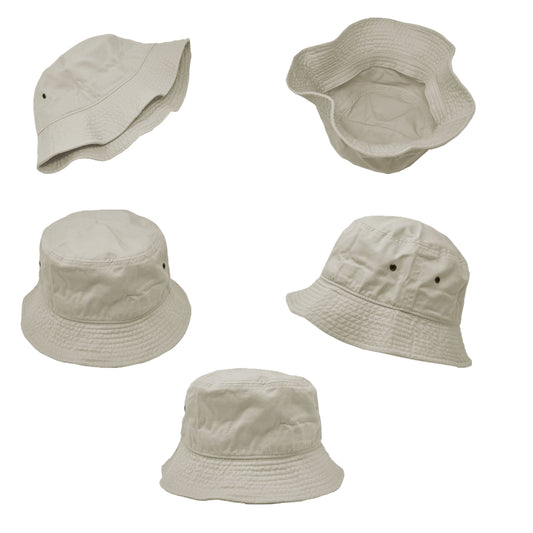 Unisex Bucket Hat 100% Cotton Boonie Sun Visor Safari Brim Fishing Cap