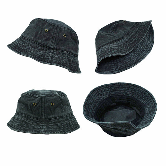 Unisex Summer Bucket Hat 100% Cotton Vintage Washed Fishing Sun Visor Cap