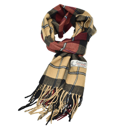 Unisex Winter Striped Checked Plaid Scarves Cashmere Feel Soft Luxurious Scarf