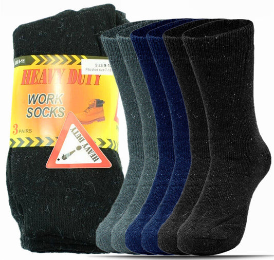 Men's Winter Thermal Heated Boots Warm Wool Cotton Crew Socks Size 10-13