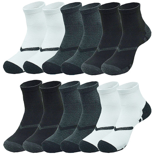 Men's Athletic Premium Cotton Cushioned Plain Ankle Crew Socks Size 9-13