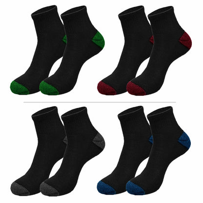 Men's Athletic Premium Cotton Cushioned 2-Tone Ankle Crew Socks Size 9-13