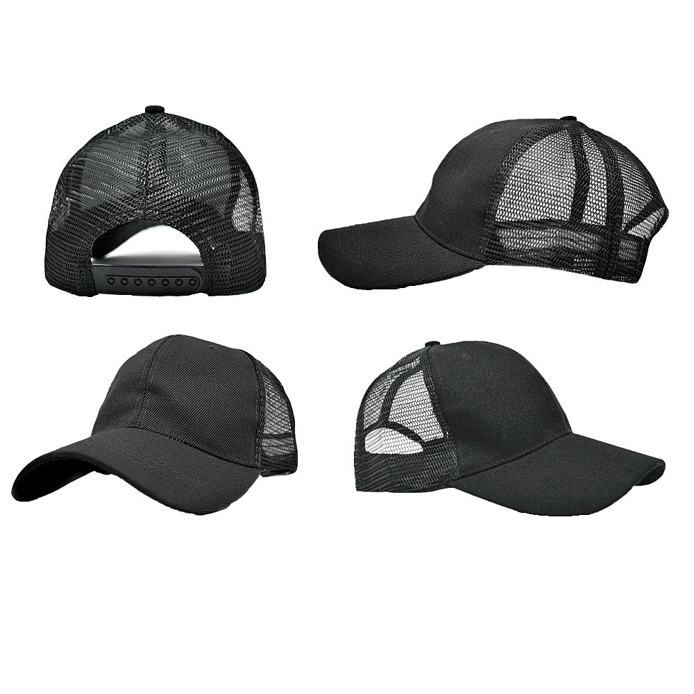 Unisex Trucker Mesh Back Cool Solid Baseball Cap Sun Visor Blank Hats