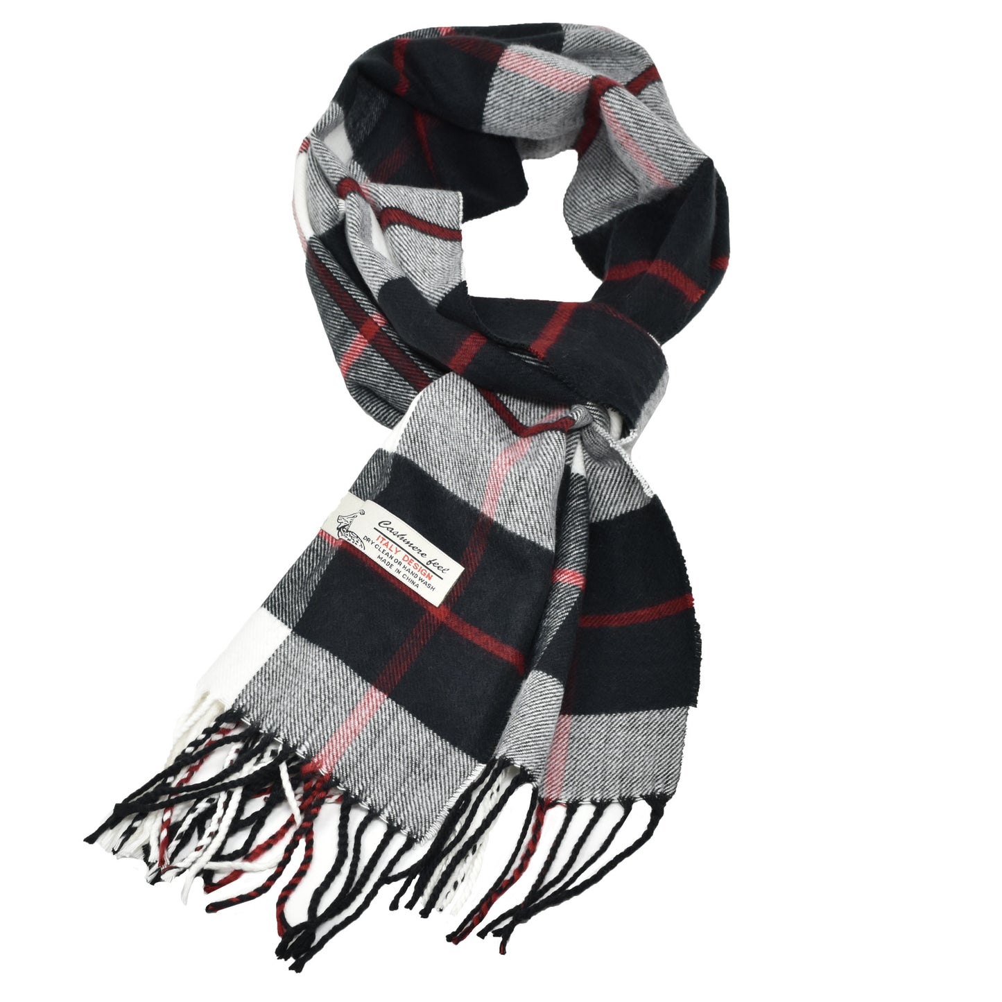 Unisex Winter Striped Checked Plaid Scarves Cashmere Feel Soft Luxurious Scarf