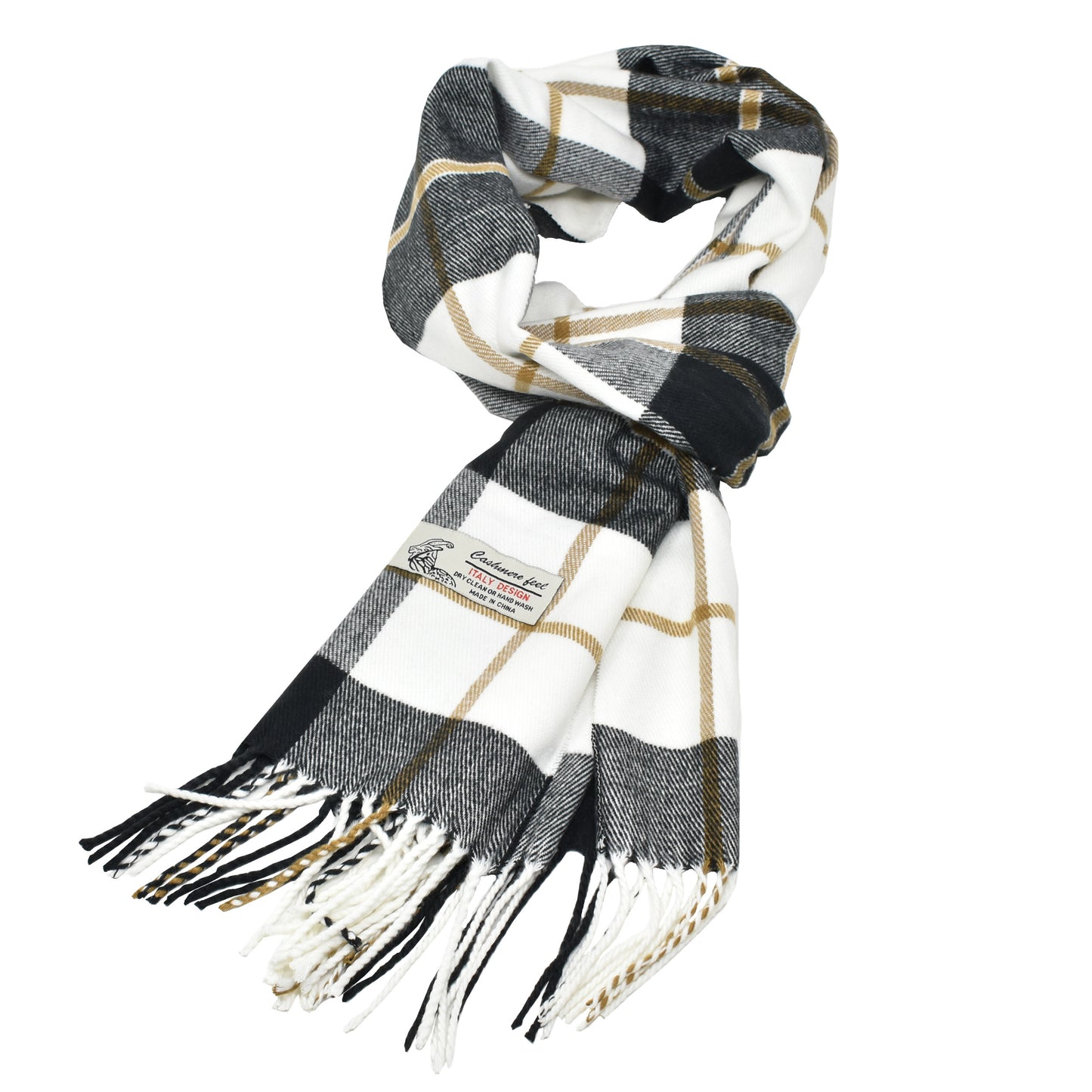 Unisex Winter Striped Checked Plaid Scarves Cashmere Feel Soft Luxurious Scarf