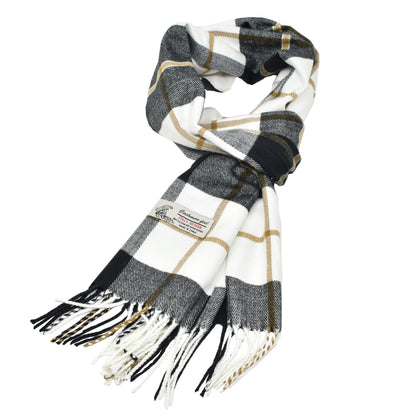 Unisex Winter Striped Checked Plaid Scarves Cashmere Feel Soft Luxurious Scarf