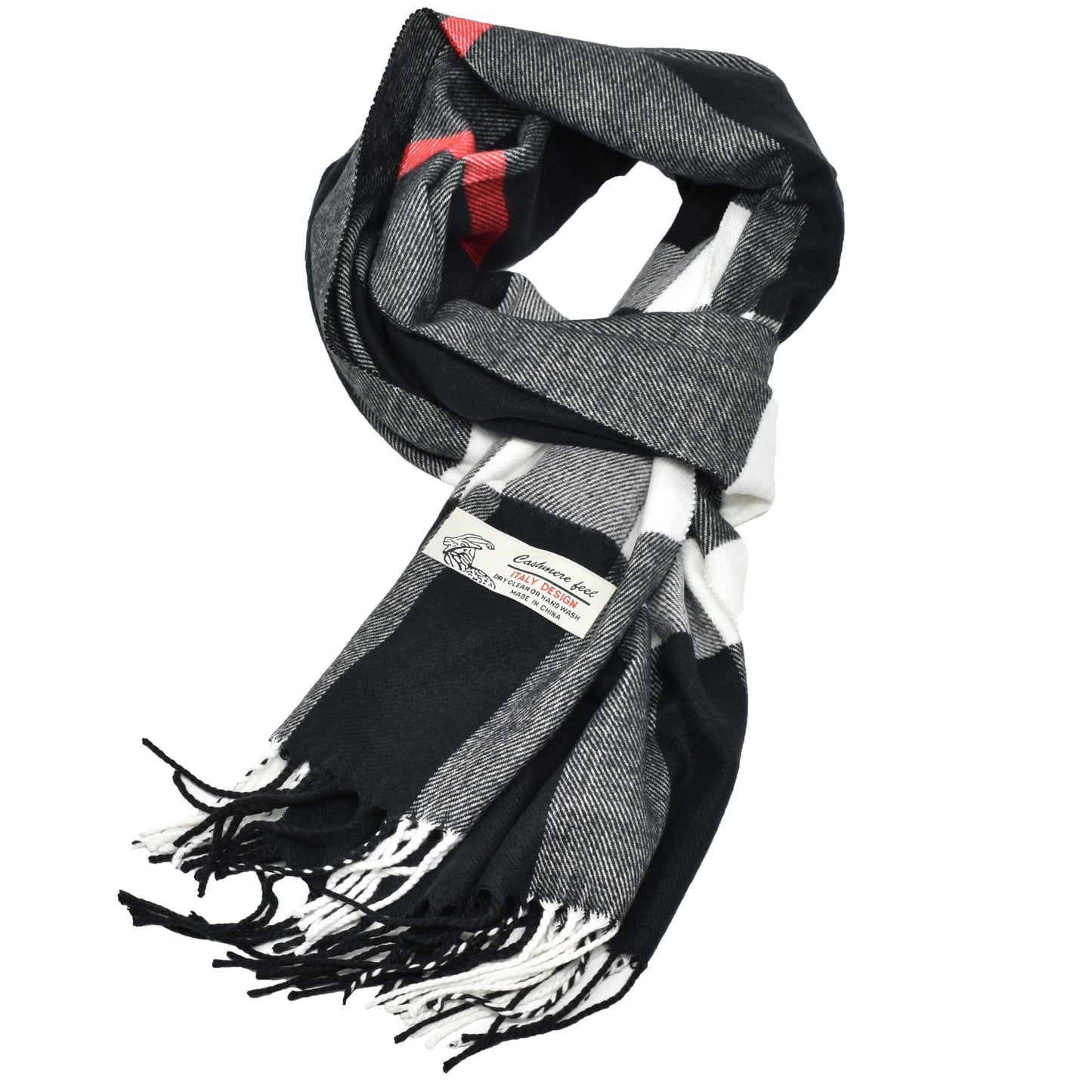 Unisex Winter Striped Checked Plaid Scarves Cashmere Feel Soft Luxurious Scarf