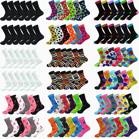 Women's Assorted Multicolor Solid Casual Sports Crew Socks Size 9-11