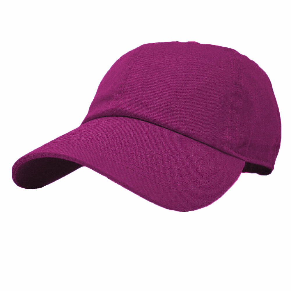 Unisex Baseball Cap Polo Style Solid Plain 100% Cotton Blank Dad Hats
