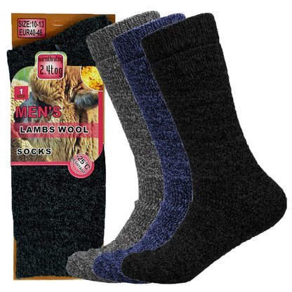 Men's Winter Thermal Merino Wool Heated Extra Warm Thick Crew Socks Size 10-13