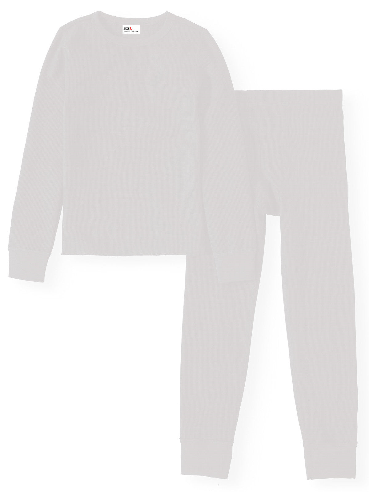 Men's 100% Cotton Long Johns Thermal Underwear Two Pieces Set-Medium-Dark  Gray
