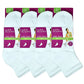 Women's High Quality Cotton Cushioned White Ankle Crew Socks Size 9-11