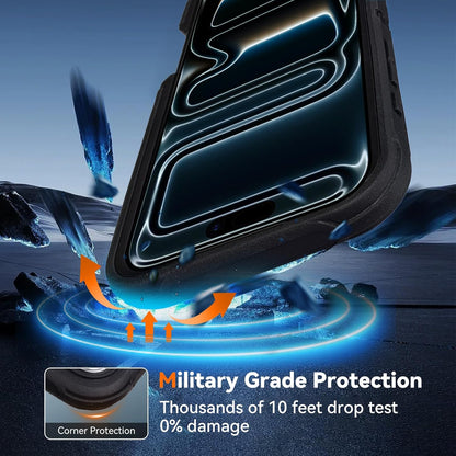 Heavy Duty Shockproof Holster Case For Apple iPhone 17 17e Air 16e 16 15 Plus 14 13 12 Pro Max Cover with Belt Clip