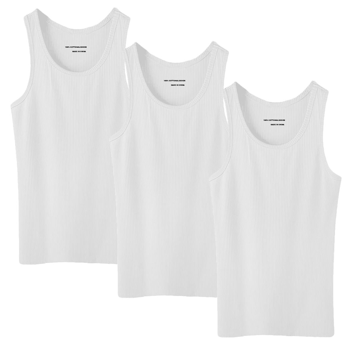 3-12 Packs Men's 100% Cotton A-Shirt Tank Top Ribbed Solid Wife Beater Undershirts