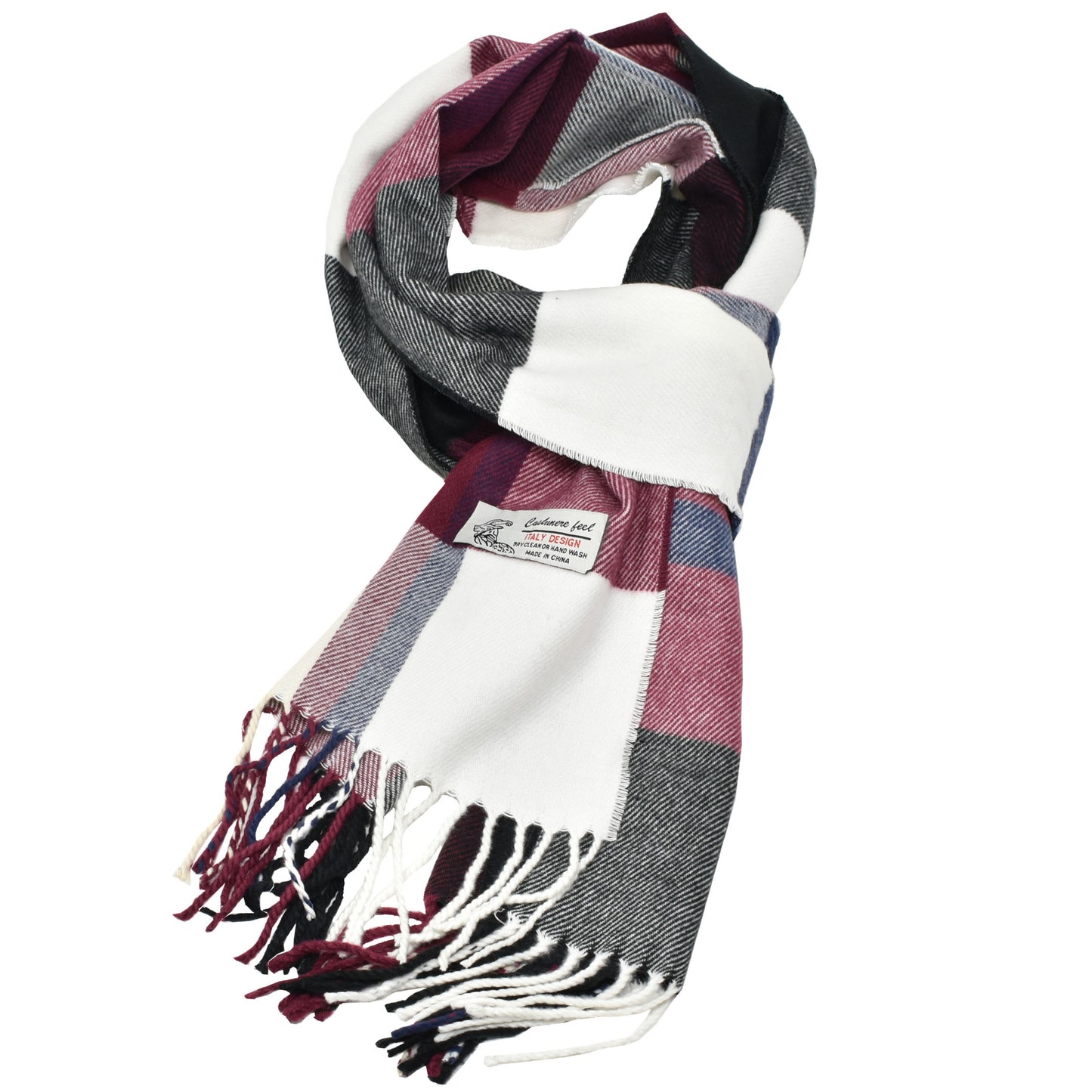 Unisex Winter Striped Checked Plaid Scarves Cashmere Feel Soft Luxurious Scarf