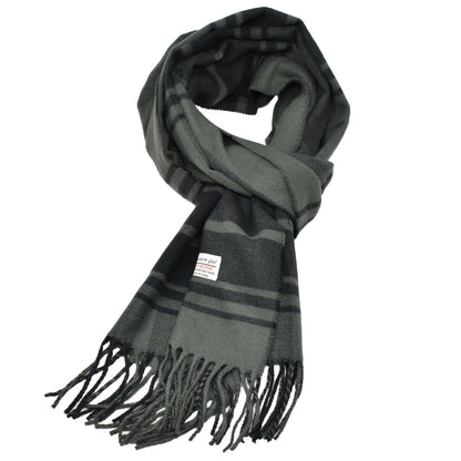 Unisex Winter Striped Checked Plaid Scarves Cashmere Feel Soft Luxurious Scarf