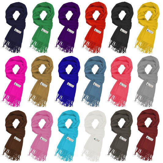 Unisex Winter Solid Plain Scarves Cashmere Feel Classic Super Soft Luxurious Scarf