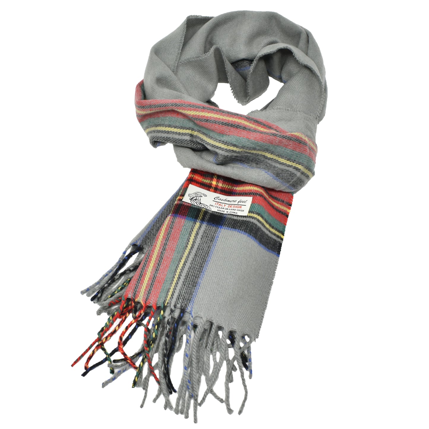 Unisex Winter Striped Checked Plaid Scarves Cashmere Feel Soft Luxurious Scarf