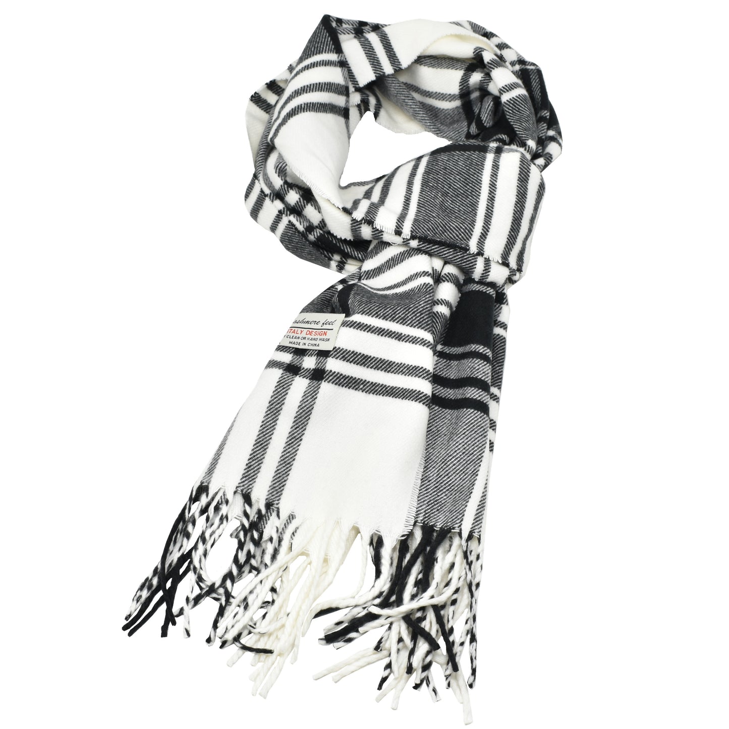 Unisex Winter Striped Checked Plaid Scarves Cashmere Feel Soft Luxurious Scarf