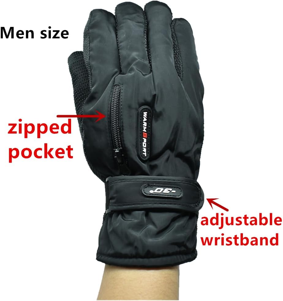 Men's Winter Fleece Thermal Warm Water Resistant Skiing Work Gloves Mitten