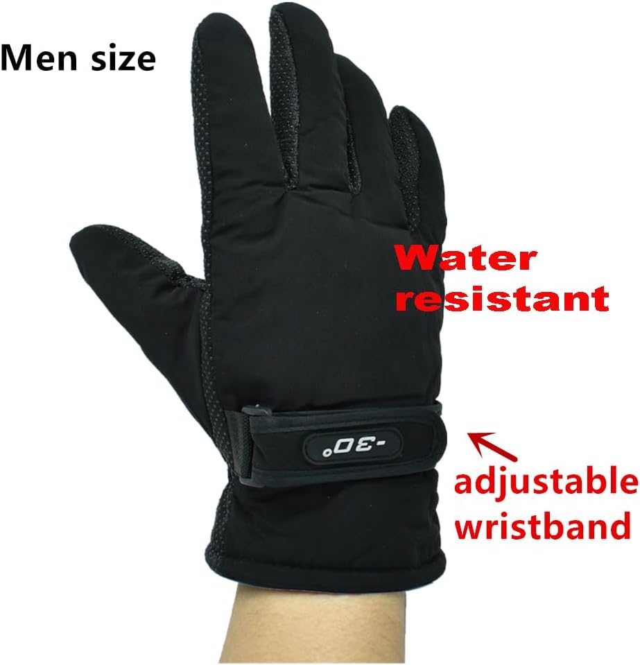 Men's Winter Fleece Thermal Warm Water Resistant Skiing Work Gloves Mitten