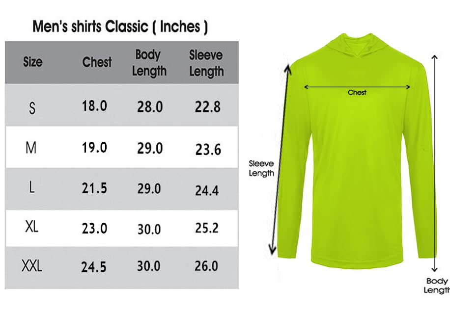 Men's High Visibility Safety Work T Shirts Long Sleeve with Hoodie 2 Pieces