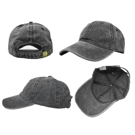 Unisex Solid Dyed Washed 100% Cotton Polo Style Baseball Dad Cap Hats